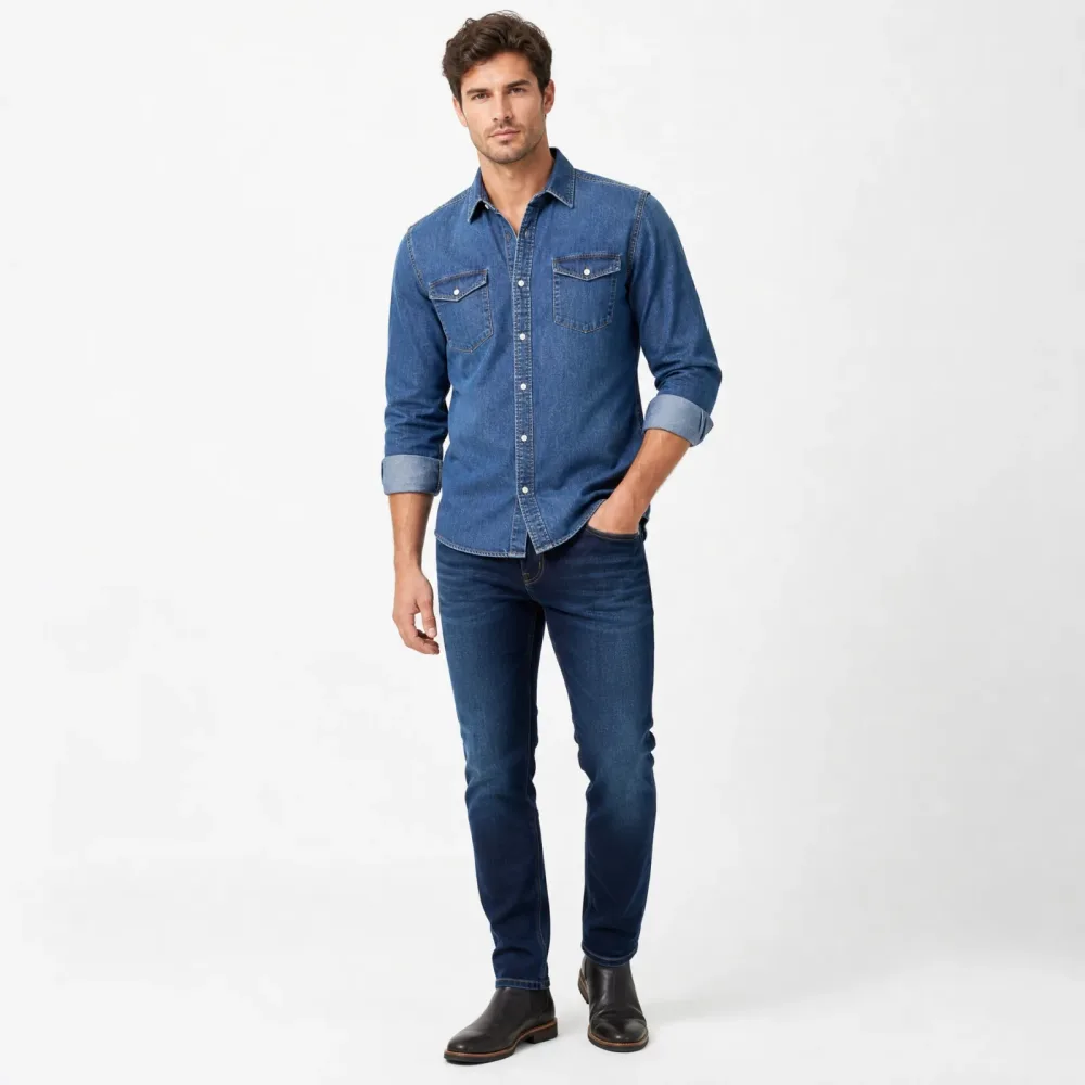 Camisa Jeans Masculina